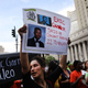 People participate in a protest to mark the five year anniversary of the death of Eric Garner during a confrontation with a police officer in the borough of Staten Island on July 17, 2019, in New York City.
